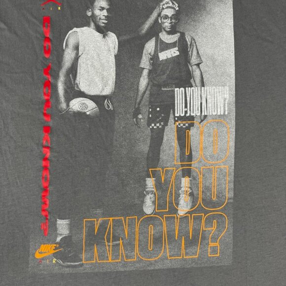 Nike Michael Air Jordan Mars Blackmon Spike Lee ‘Do You Know?’ Shirt Large Gray - Picture 1 of 10